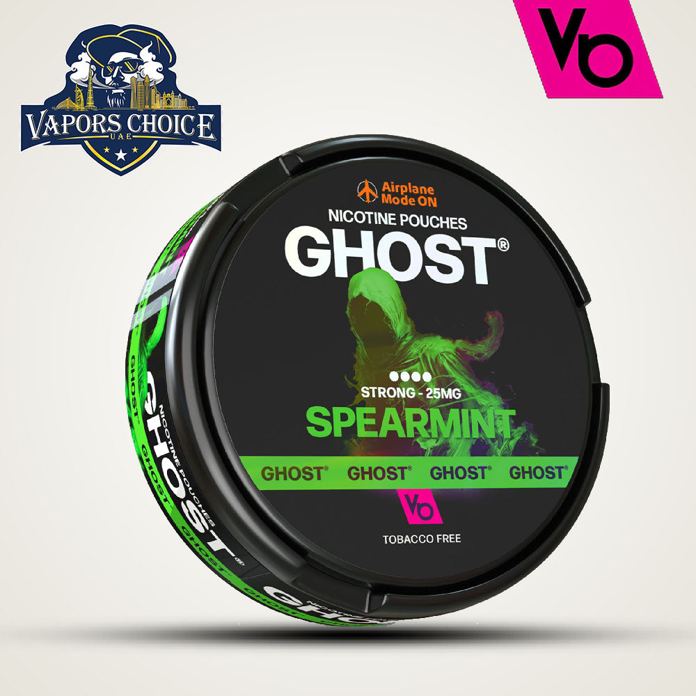 Vapes Bar Ghost Nic Pouches  (16mg & 25mg) Spearmint Strong 25mg UAE Ajman & Sharja